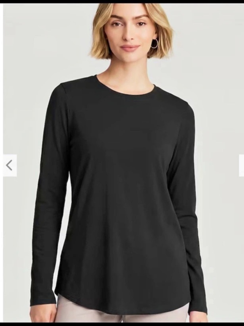 J. Jill Pima Cotton Long Sleeve Tee Long Sleeve Tee in Black Size 3X NWT
